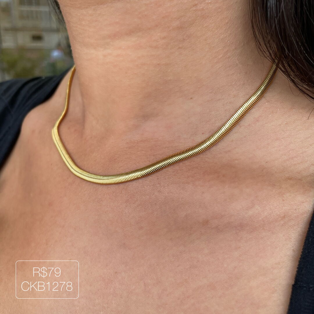 Choker Lacraia 4mm 2024/2 Lisa Dourada
